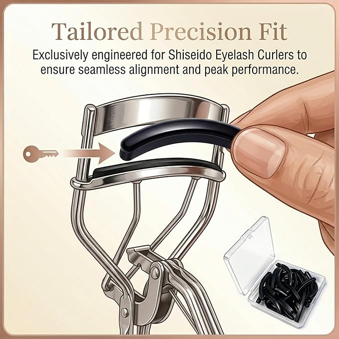 50Pack Compatible for Shiseido Eyelash Curler Refill Pads,Bulk 50-Piece Silicone Eyelash Curler Refills Compatible wtih Shiseido Lash Curler-Long Lasting Use.