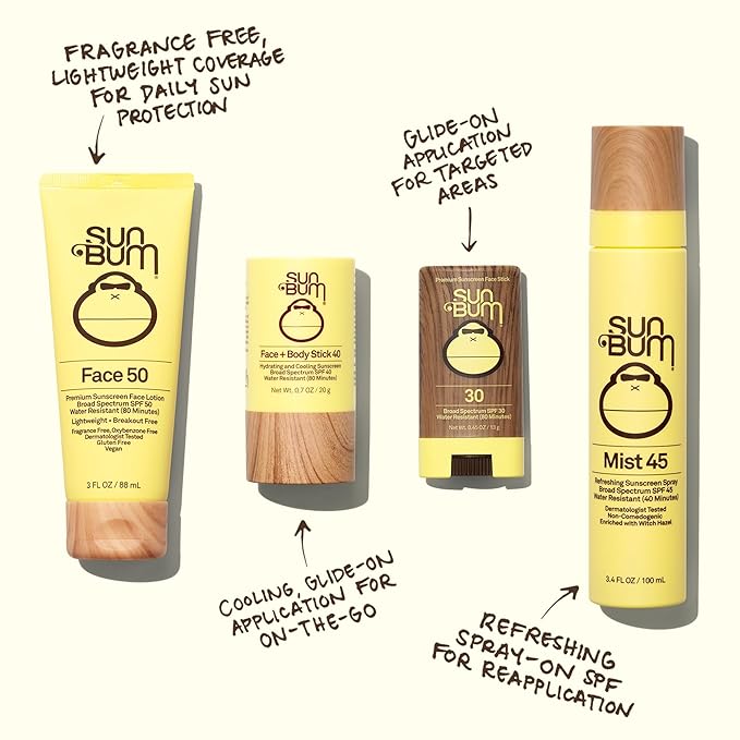 Sun Bum Original SPF 45 Sunscreen Mist - Broad Spectrum Moisturizing Facial Sunscreen Spray with Vitamin E - Hawaii 104 Act Compliant (Made without Octinoxate & Oxybenzone) - Travel Size - 3.4 oz