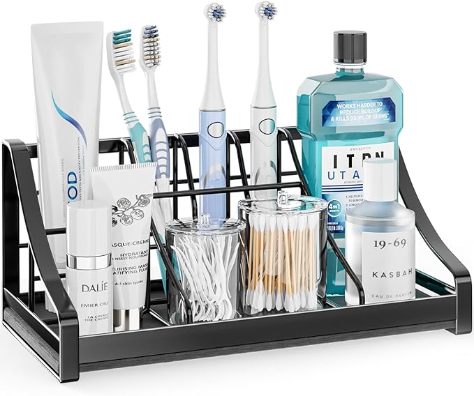 Toothbrush Holder for Bathroom Countertop - 7 Slots 1 Min Drying Organizer