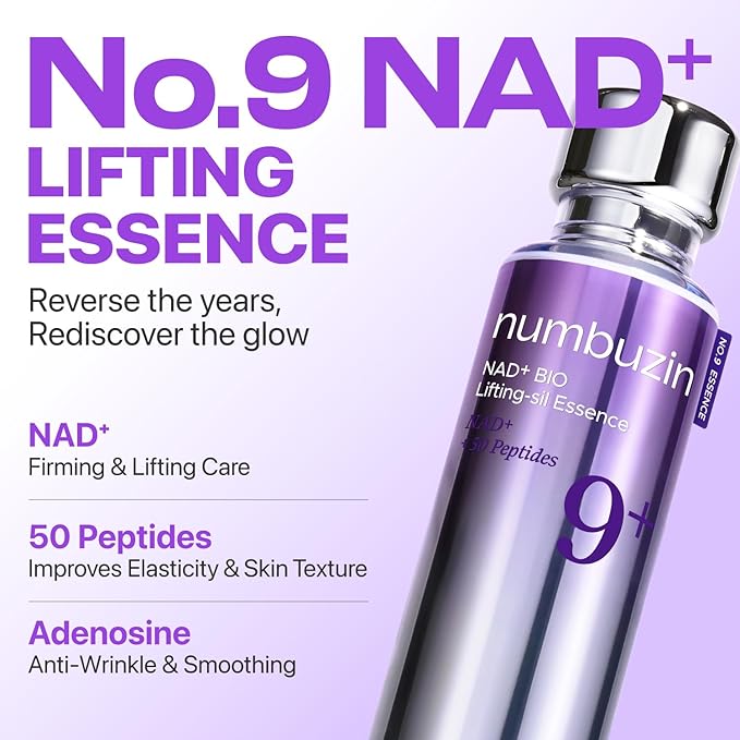 numbuzin No.9 NAD+ Peptide Serum for Face, Neck and Body - for anti-aging, Sagging Skin, Fine Lines & Elasticity, Lifting, Hydrating & Skin Tightening Formula, Korean Skincare 1.69 fl oz