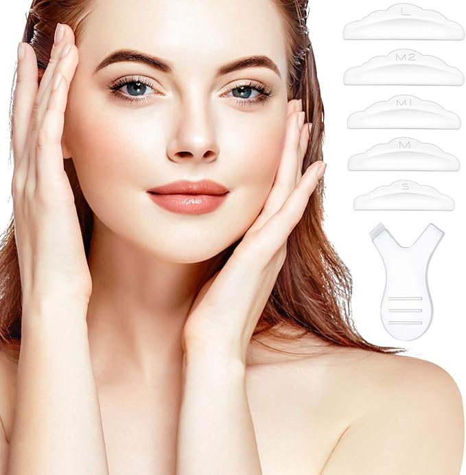 20Pcs Silicone Lash Lift Rods and 30Pcs Y Shape Eyelash Lift Brush, Clear
