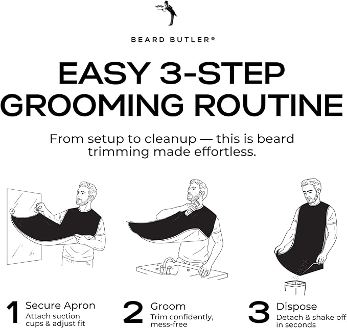 Beard Butler Beard Apron Beard Hair Catcher for Men – Shaving Apron – Includes Travel Case