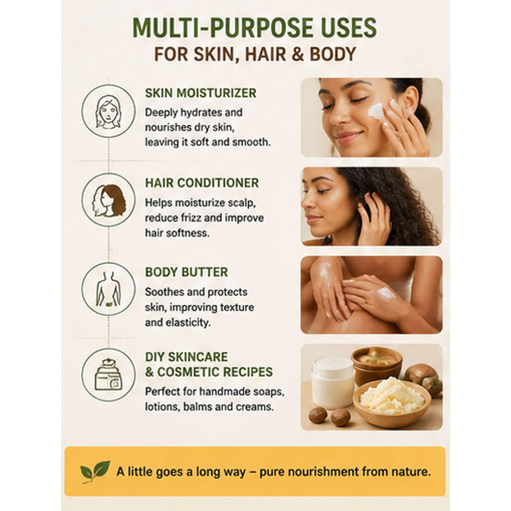 Mary Tylor Naturals Pure Shea butter 2 lb Raw, Unrefined, Ivory From Ghana Africa — Great for Hair, Skin and DIY projects