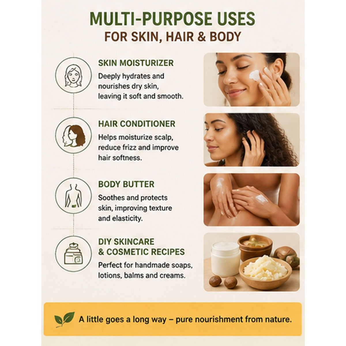 Mary Tylor Naturals Pure Shea butter 2 lb Raw, Unrefined, Ivory From Ghana Africa — Great for Hair, Skin and DIY projects