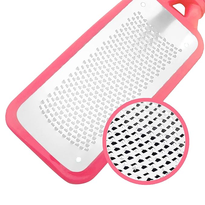 Professional Foot Files Callus Remover,Foot Scrubber for Dead Skin,Stainless Steel Foot Rasp-Pink（1 Pack）