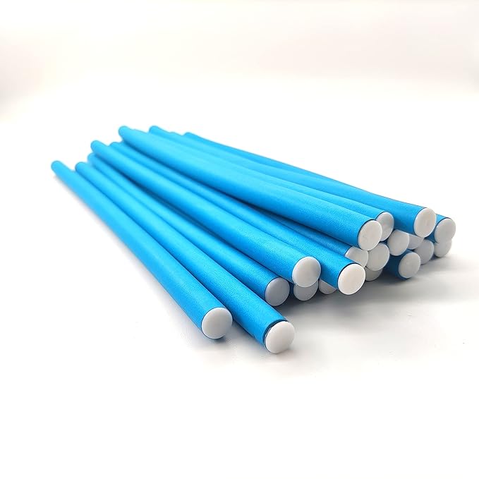 Xianglangsuccess 10 Pieces Flexible Curling Rods, Soft Foam No Heat Hair Rollers, Curler for Women with Long and Short Hair (Blue, 0.31 x 9.4in)