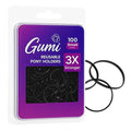 Hair Elastics - Ouchless No Damage Elastic Hair Bands (Black - Small)
