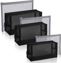 Boao 6 Pieces Mesh Makeup Bags Mesh Cosmetic Bag Portable Travel Organizing Zipper Pouch Toiletries Makeup Pouches for Home Office Travel Accessories(Classic Colors)