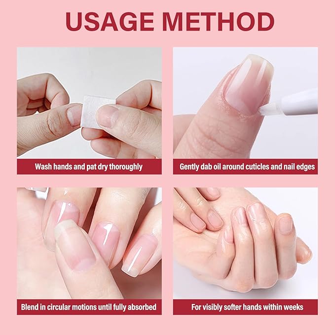 Econail Cuticle Oil Pen x2 pcs, Nourishing Jojoba & Peach Scent for Enhanced Nail Growth and Strength, Portable Nail Oil Care （7mlx2）