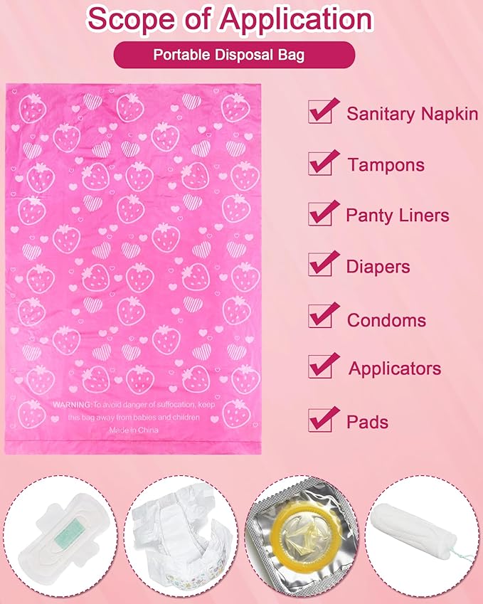 150 Pcs Sanitary Napkin Disposal Bags, ArtCute Sanitary Pad Disposable Bags Personal Care Tampons Disposal Trash Bag for Sanitary Women Privacy Handling Diaper Bag