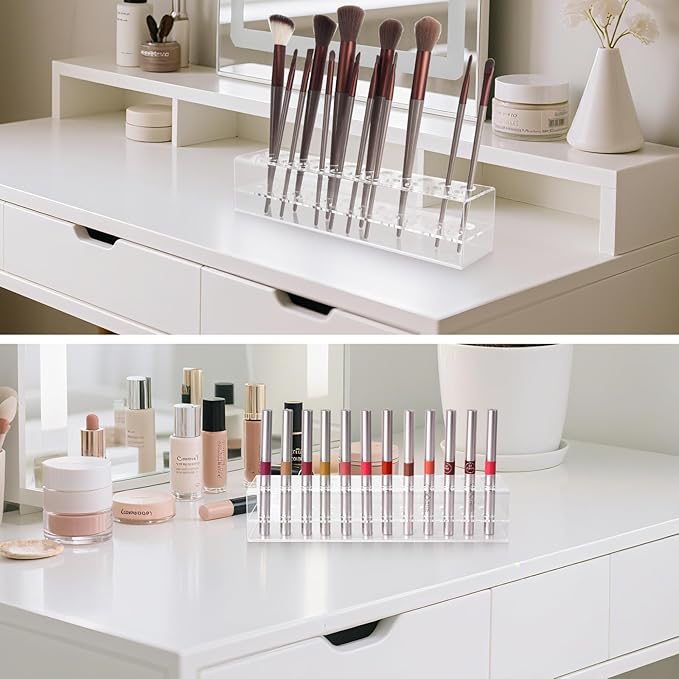 Wiojtry Nail Art Tool Organizer, Nail Brush Holder, Nail Technician Gifts, Storage for Storing Pro Beauty Finger Nailcare Art Kit Tools Makeup Display Case Refillable Container Holder Organization