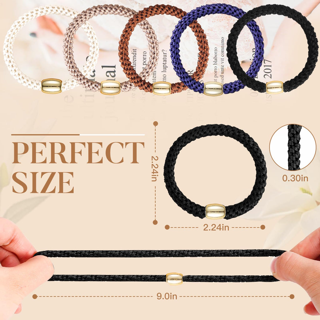 FORENEE 10Pcs Braided Hair Ties for Thick Hair - Classic Dinner