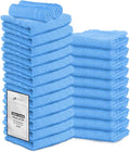STF Linen Hand Towels (Pack of 24) Light Blue Economy Salon Towels - 100% Cotton Spa Towel– 16 x 27 Inches Highly Absorbable, Facial, Gym, Hair Towels Face Towels Bulk