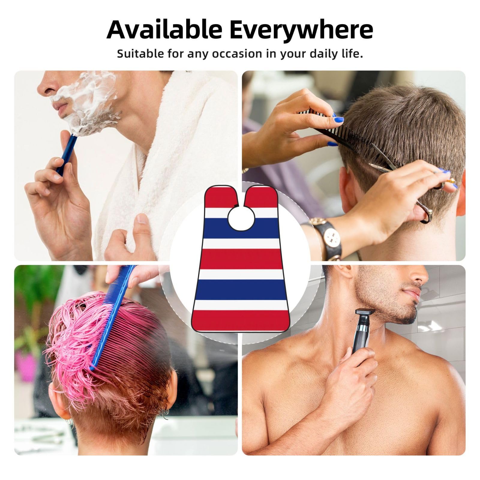 YQxwJL Flag Of Costa Rica Print Beard Bib Shaving Apron, Beard Hair Trimming Cape Gift For Dad