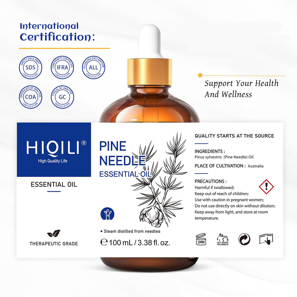 HIQILI Pine Needle Essential Oil for Skin, Candle Making, Cleaning Spray