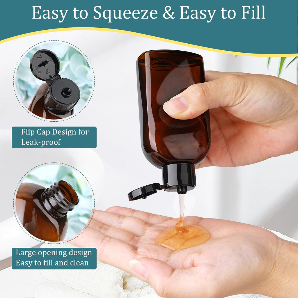 Cosywell Travel Shampoo Bottles 4pcs 3.4oz TSA Approved Travel Size Bottles for Toiletries Leak Proof Empty Lotion Containers with Flip Cap Small Plastic Squeeze Bottle