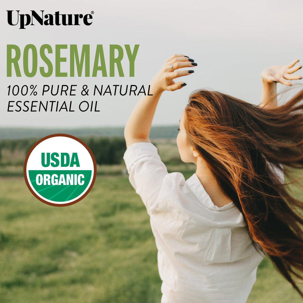 UpNature Organic Rosemary Oil - 100% Pure Rosemary for Hair, Scalp, Skin, 2oz