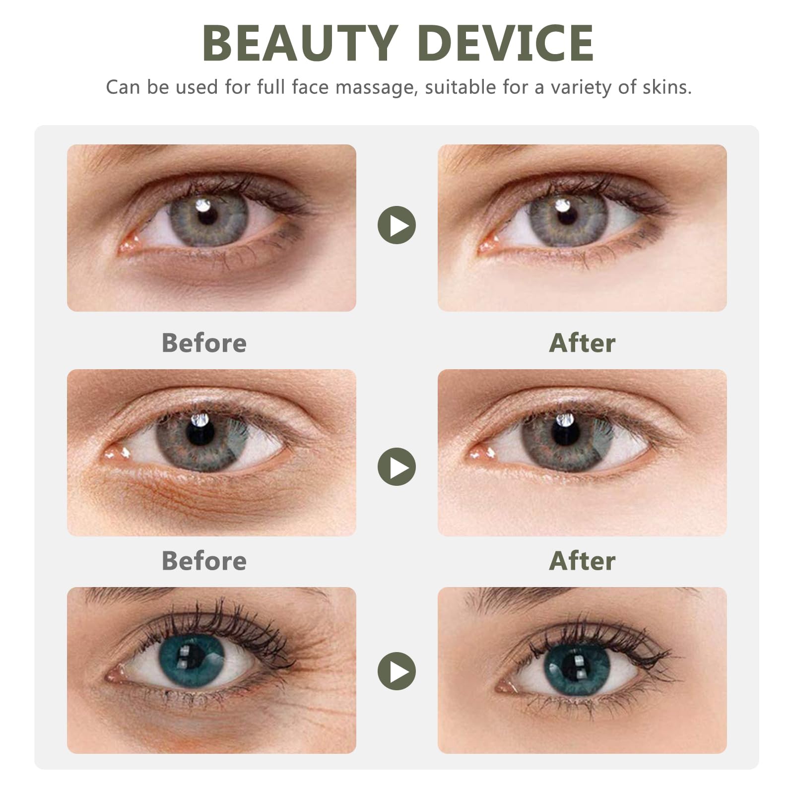 EXCEART 6pcs Eye Cream Applicators Face Eye Roller Massage Care Applicator Wand Stick Metal Cream Roller Wand