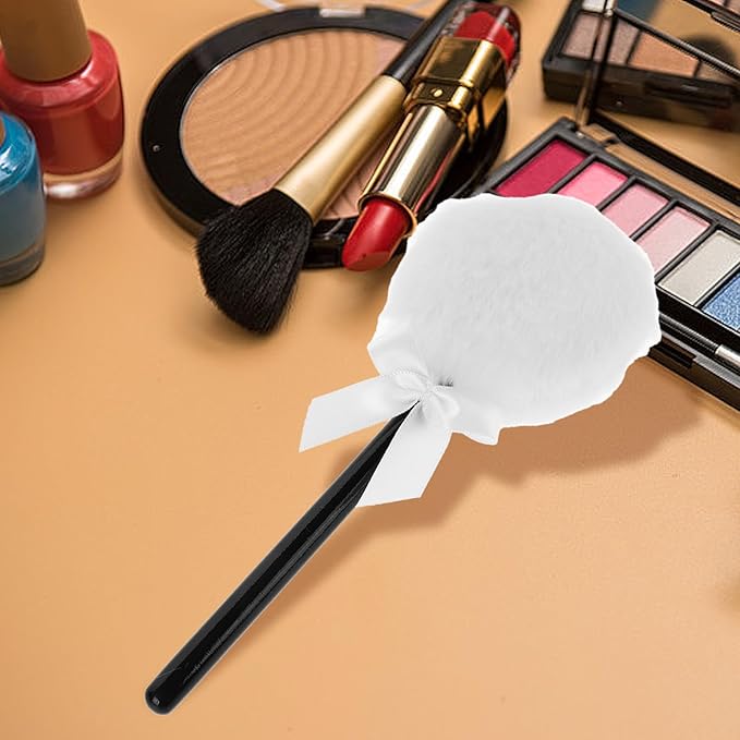 Beavorty Body Powder Puff with Handle Fluffy Powder Puff for Body Dusting with Handle 6.69 Inch Makeup for Home Salon and Bath Gift Basket Use