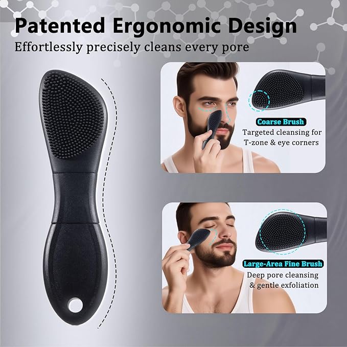 PeaKalo Silicone Face Scrubber Black Head Remover for Face- Appliances for Removing Make-up for Deep Cleansing Blackhead Remover Tools Face Spatula Makeup Removal Washing Brushes Pore Cleaner (Black)