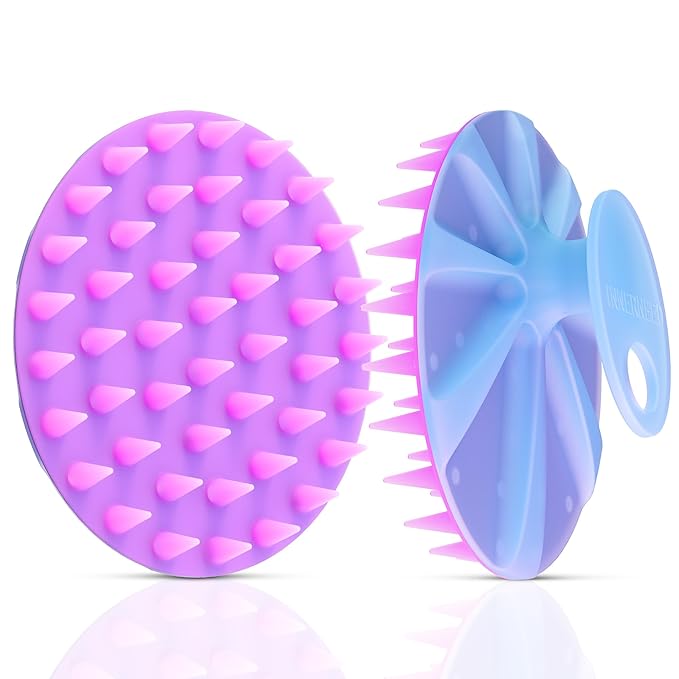 INNERNEED Silicone Scalp Scrubber for Hair Washing & Scalp Massage, Purple