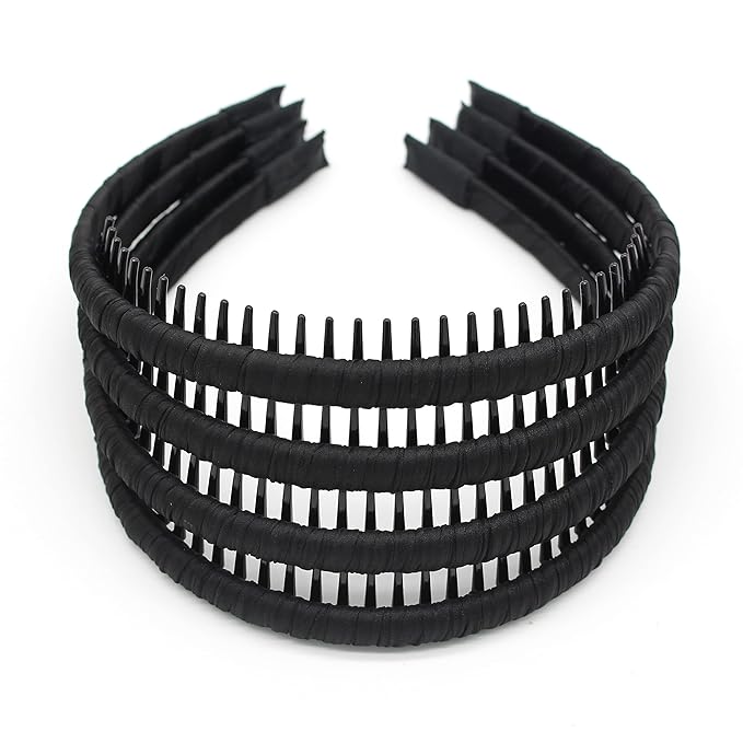 JOBAND black women's headbands fashion hair accessories tooth comb hairbands for women non slip hair hoops headband suitable for ladies and girls (Pack of 4)