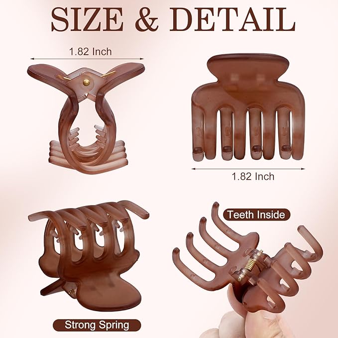 Sisiaipu 12Pcs Hair Clips for Women 1.8 Inch Small Claw Clips for Thin Hair Medium Hair Claw Clips for Thick Hair Accessories for Women Girls (Ice Cream)