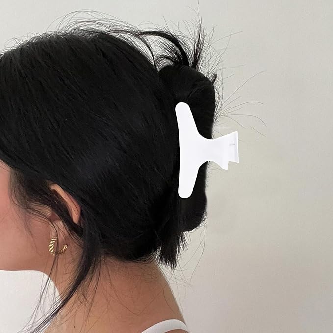 BAHABY Hair Clips for Styling Sectioning 12 Pack Black White Hot Pink Butterfly Clamps Hair Claw Clips Pro Salon Hair Clips for Styling, Sectioning, Cutting and Coloring