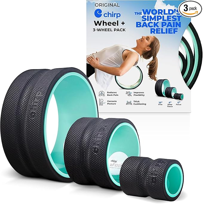 Chirp Wheel+ Foam Roller 3-Pack, Back & Neck Pain Relief, Mint