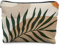 RYYCDOI Abstract Boho Botanical Makeup Bag, Tropical Palm Leaf Cosmetic Bags for Women, Boho Gifts for Women, Minimalist Modern Plant Zipper Makeup Pouch