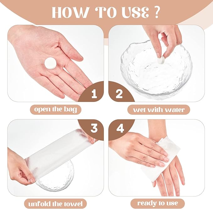 Juexica 800 Pcs Mini Compressed Paper Towels Tablets Disposable Travel Coin Tissues Cotton Face Washcloths Portable Individual Wrap for Travel Toilet Hand Clean