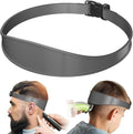 Adjustable Hair Trimming Guide and Neckline Shaving Template,DIY Self Haircutting System, Shaving and Keeping a Clean and Straight Neck Hairline,Easy Use Tool Soft Portable (Grey)