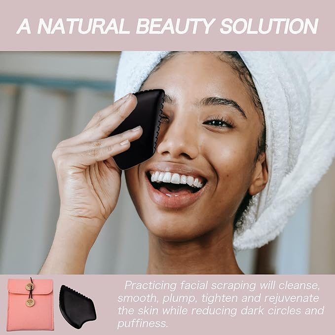 Yuanchupin Gua Sha Facial Massage Tools, BianStone Traditional Face & Body Massage Tool, Lymphatic Drainage Face Sculpting Tool, The Newly Upgraded Unique Tooth Edge