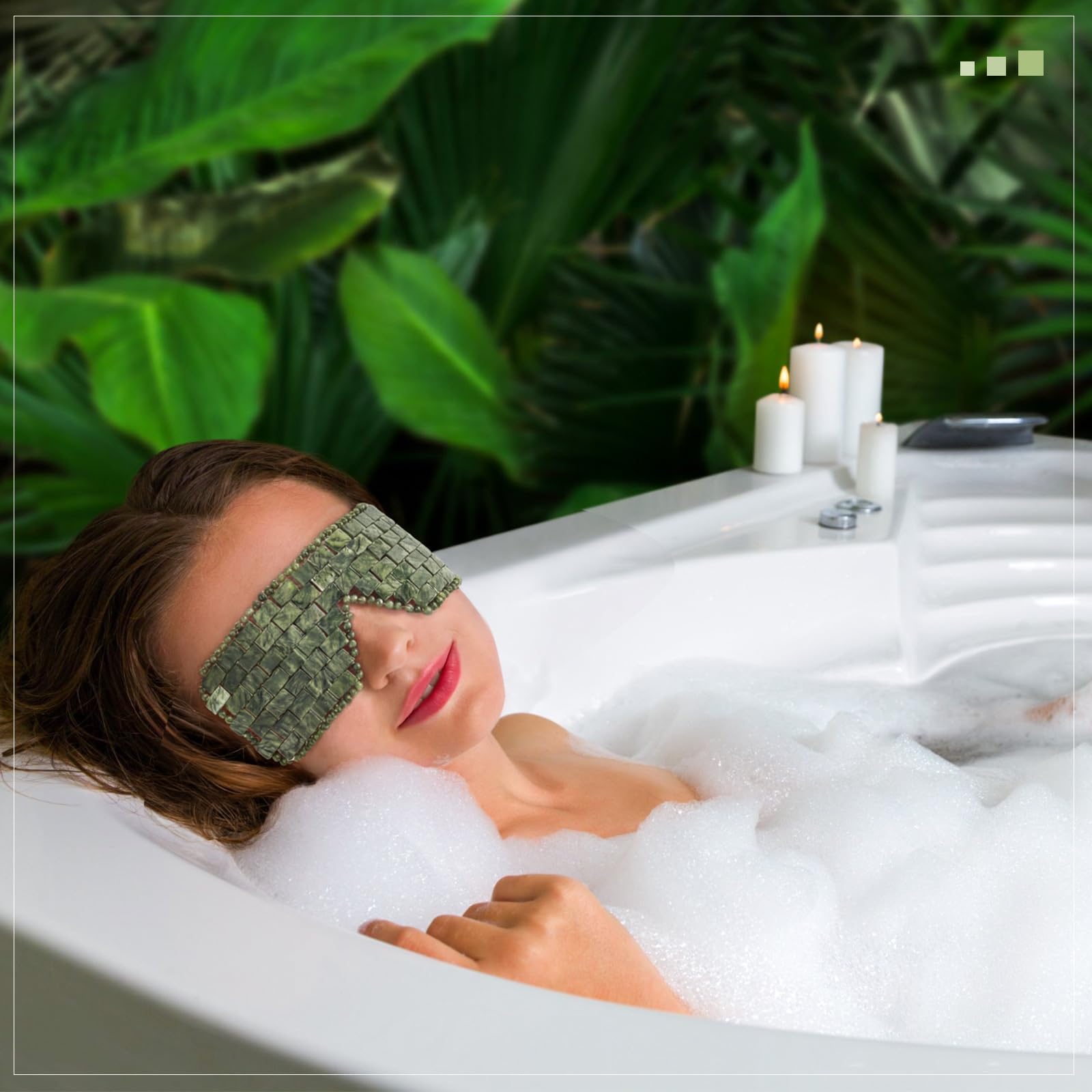 Hercicy 2 Pcs Jade Eye Mask Green Jade Stone Facial Cooling Mask for Alleviate Puffiness Face Massage Relax Eyes Relieve Migraine Meditation Beauty (Dark Green)