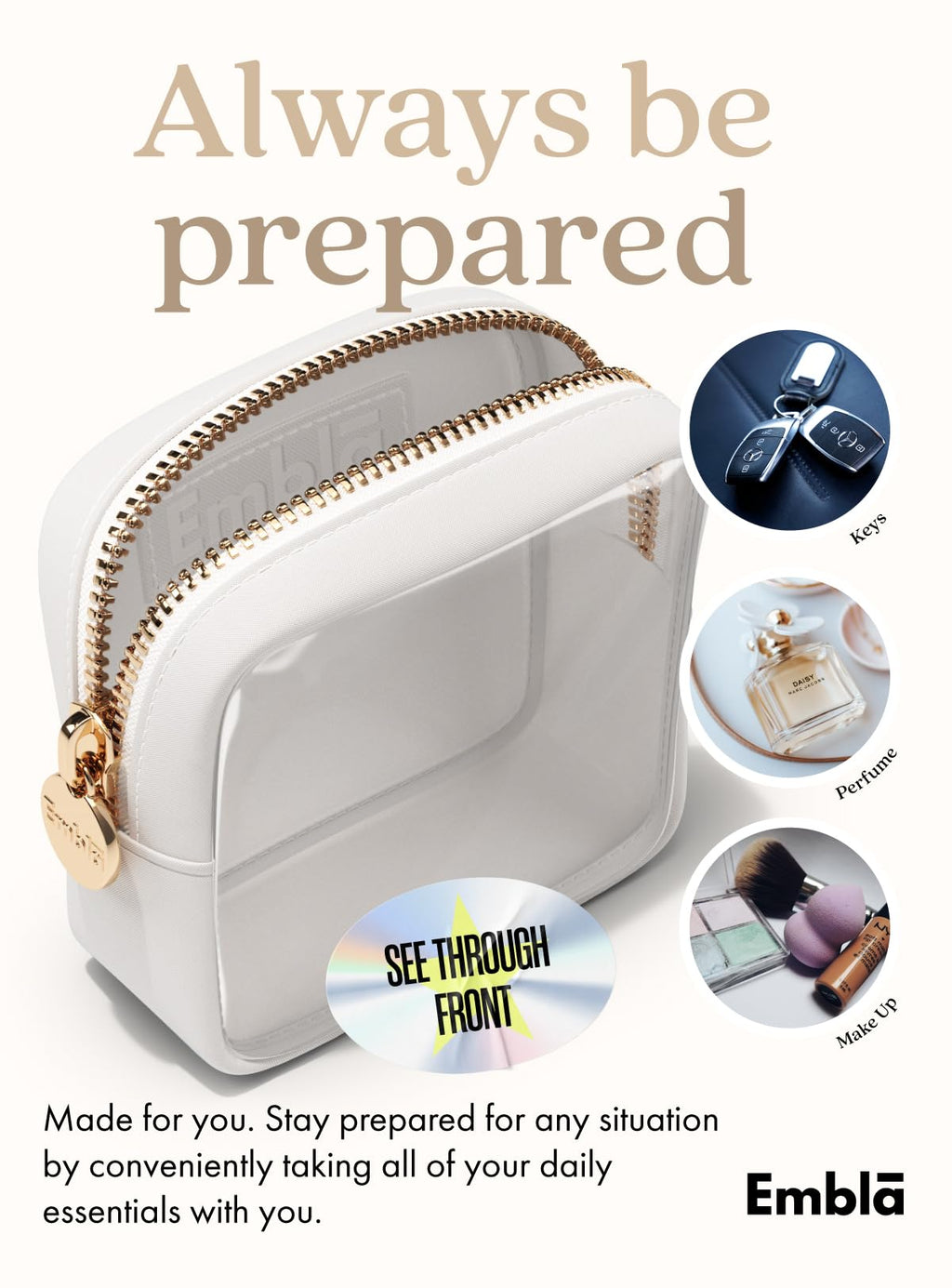 Makeup Bag for Women, Travel Cosmetic Organizer, Waterproof Toiletry Pouch