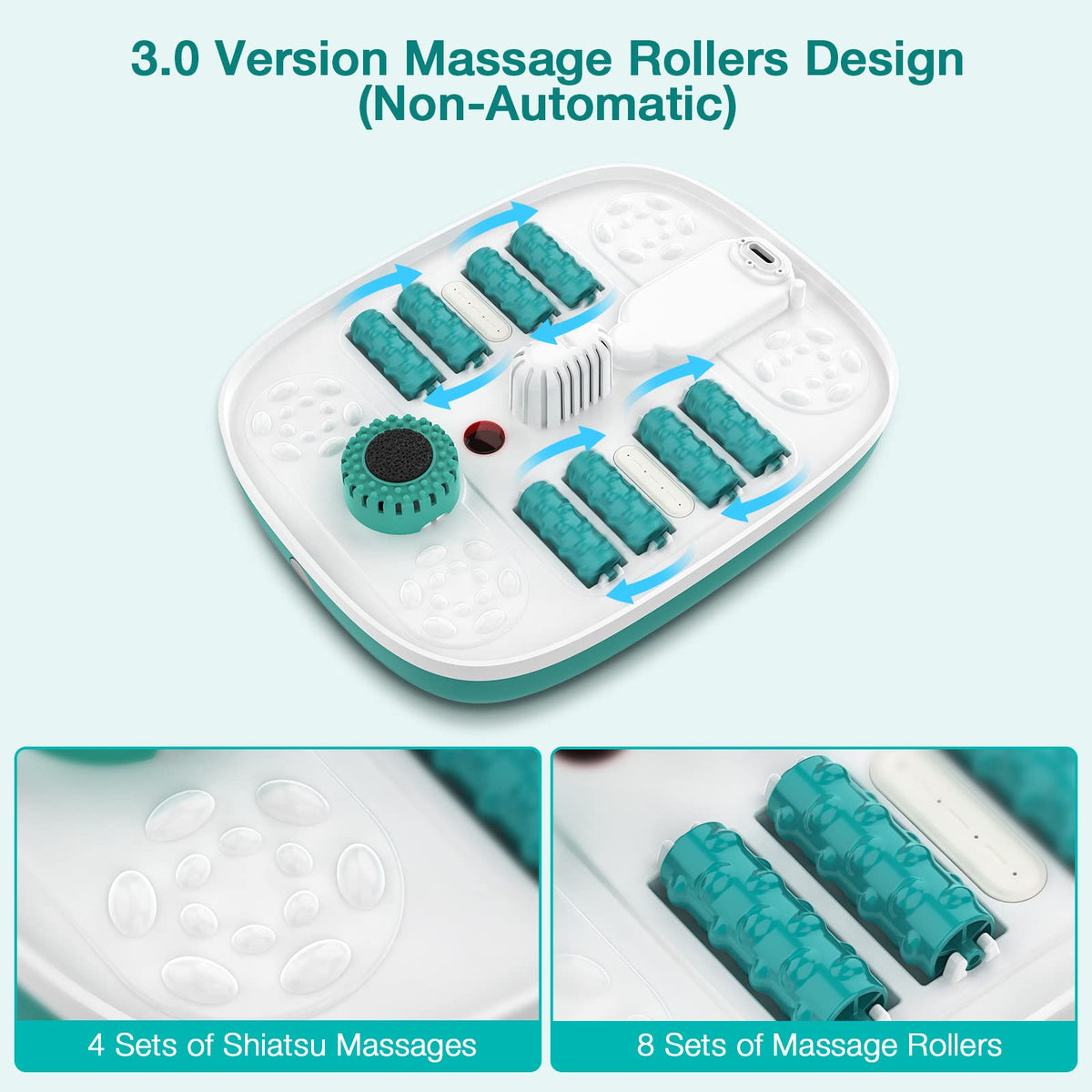 HOSPAN Collapsible Foot Spa, Foot Bath Massager with Heat, Bubble & Massage