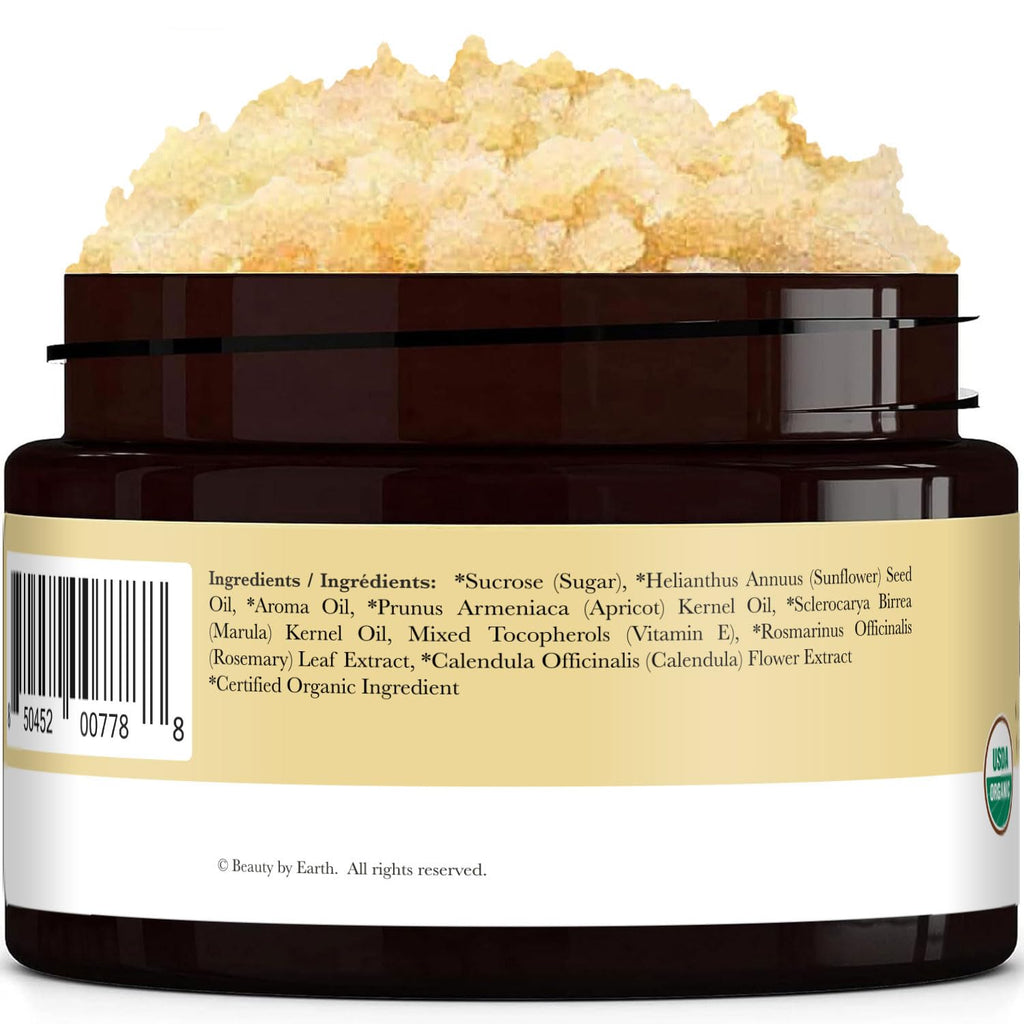 Organic Vanilla Coconut Body Scrub - USA Made Sugar Scrub