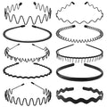 Metal Hair Band, Metal Fashion Hair Bands, Unisex Black Headbands, Wavy Headband Perfect for Outdoor Sports and Daily Use (10 Pack)