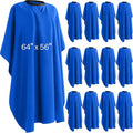 Wesiti Pcs Barber Cape 64 x 56'' Large Waterproof Hair Cutting Salon Cape Adjustable Snaps for Hair Dye Salon Stylist Supplies(Blue,12)
