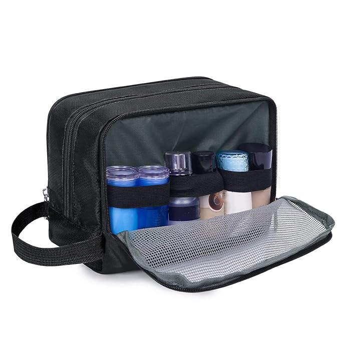 WANDF Travel Toiletry Bag for Men, Small Dopp Kit for Toiletries