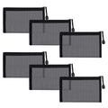 besharppin Small Mesh Cosmetic Bags, 6pcs Nylon Makeup Pouches with Zipper for Home Office Purse Diaper Bag (Black)