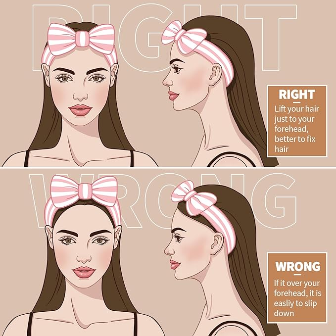 Teenitor Makeup Headband, Spa Headband For Girls, Bow Headbands, Fuzzy Headbands for Washing Face, Head band Skincare