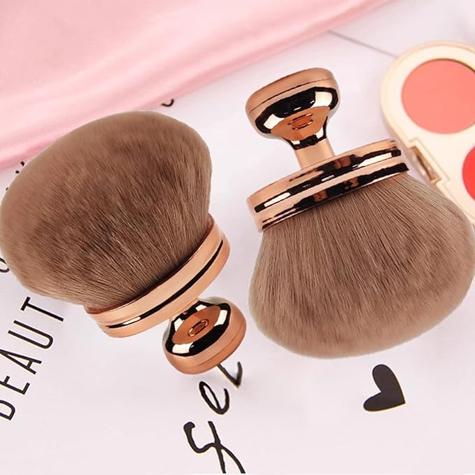 YOUDMEARUD 2pcs Extra Large Body Makeup Brush For Self Tanner, Self Tanner Applicator Foundation, Oval Self Tanning Blend Brush Kabuki Brush, Tan Legs Arms Face Body (Rose Gold)
