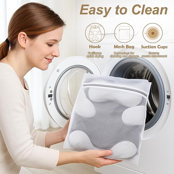 ZYIDBNG Bath Pillow for Tub Ergonomic Cat Shape Design Bath Pillow for Head and Neck Support SPA Gift Bathtub Pillow 4D Air-Mesh with 7 Suction Cups Washable Gray