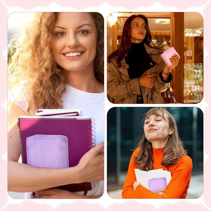 LXUEJIE 2 Pcs Menstrual Bags for Teen Girls, Period Bag for Teen Girls, Mini Corduroy Travel Period Bag for Sanitary Napkin, Corduroy Sanitary Napkin Storage Bags Tampon Holder for Women Purse