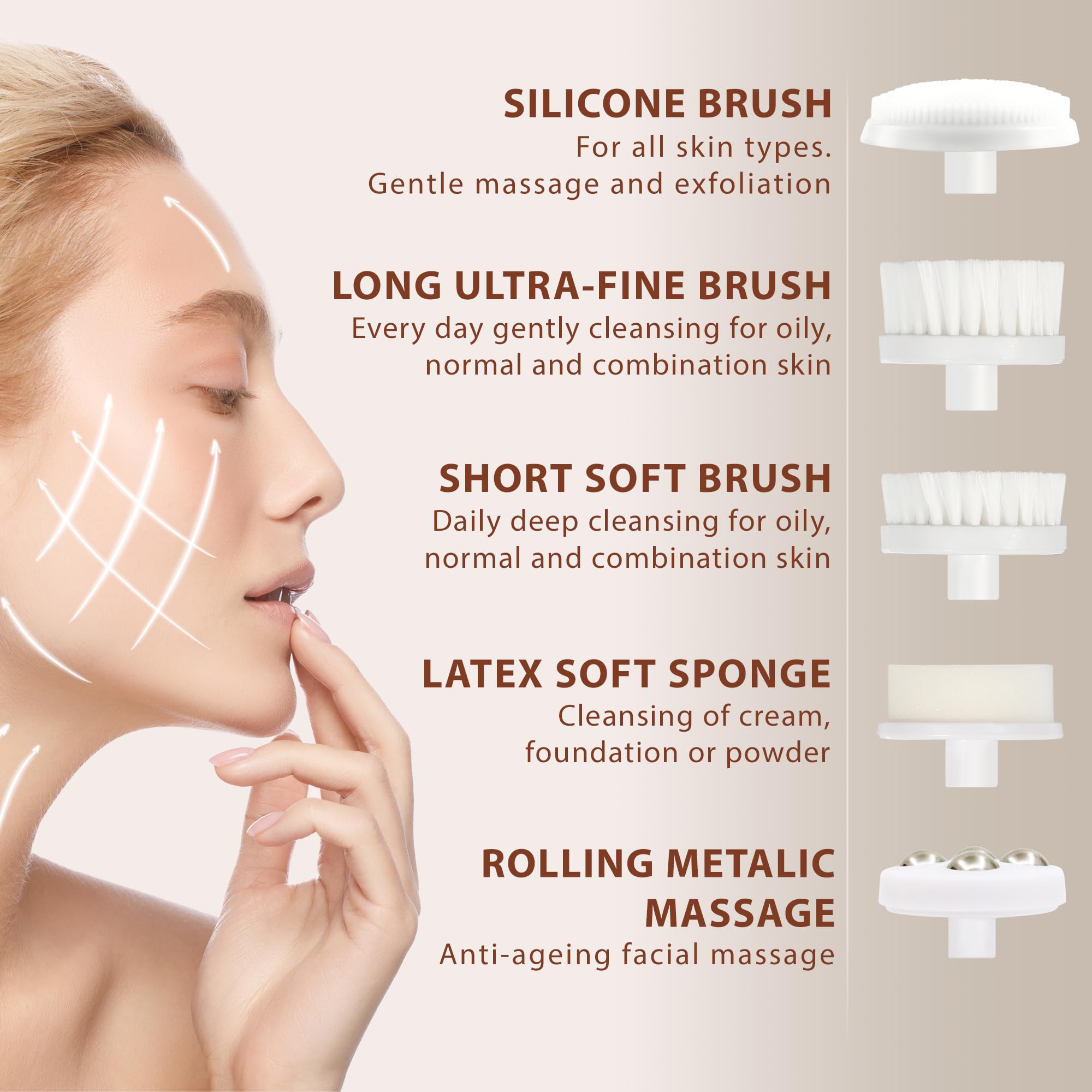 VISOFO Facial Cleansing Brush Face Scrubber Exfoliating Cleaning Skin Care Cleanser Wash Women Girls Electric Beauty Powered Exfoliator Skincare Spin Tools Scrub Washer Self Care (Lilac Amethyst)