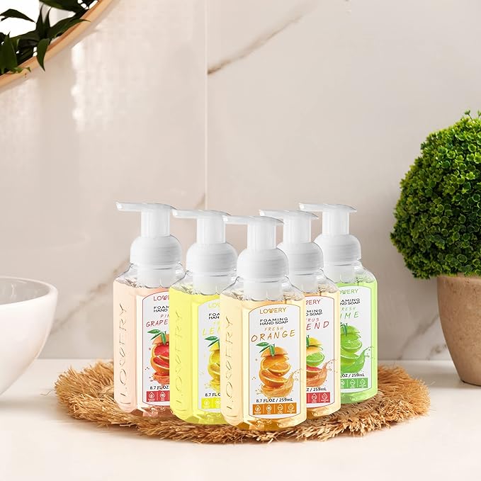 (15 Pack) Foaming Hand Soap - Hand Soap with Aloe Vera and Essential Oils - Alcohol-Free Hand Wash in Citrus Blend, Lemon, Orange, Lime, Grapefruit, Black Cherry Fragrances & More, Scented Hand Wash