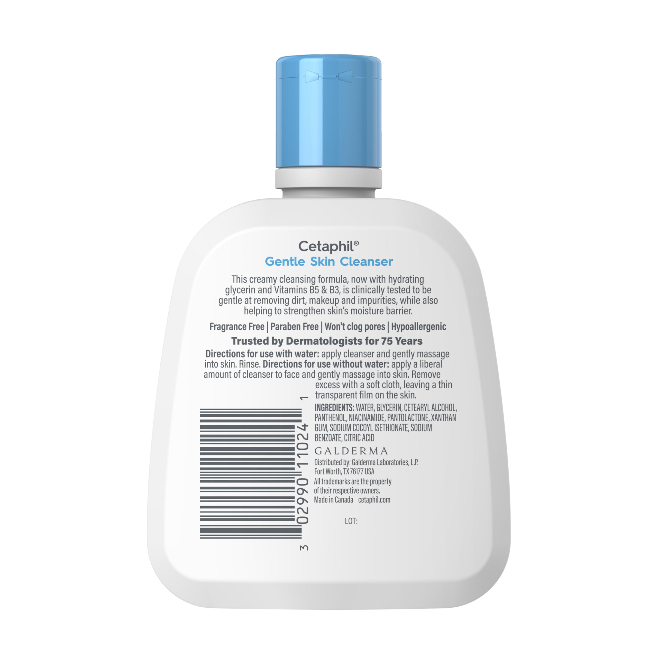 Cetaphil Face Wash, Hydrating Gentle Skin Cleanser for Dry to Normal Sensitive Skin, 4 oz 3 Pack, Fragrance Free, Soap Free and Non-Foaming