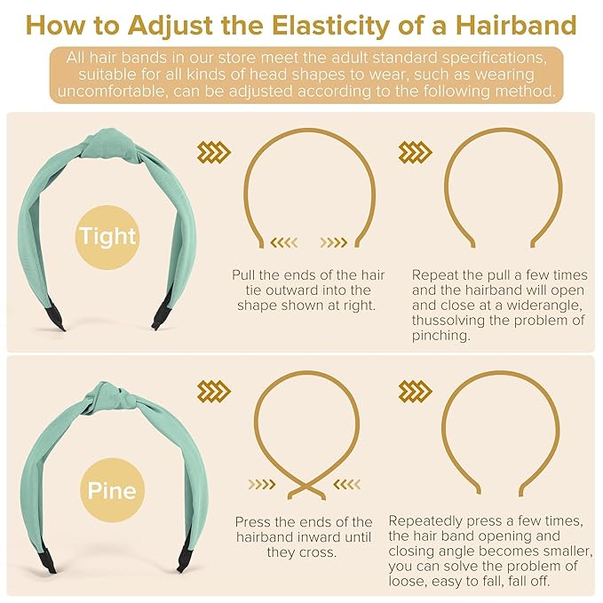 Headbands for Women Girls - 6PCS Stylish Top Knotted Headbands - Knotted Headband for Women - Head Bands Wide Hairband Hair Accessories