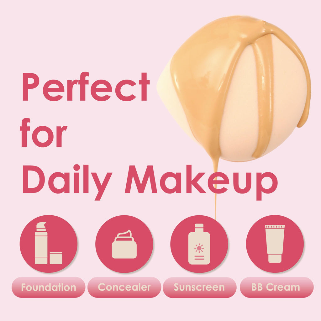 COOL-ANGLE Latex-Free Makeup Blender Sponges, 5Pcs Cherry Pink, Medium